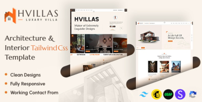 Hvillas - Architecture & Interior Tailwind CSS Template