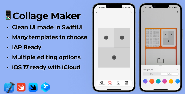 iOS 17 Swift Voice Photo Editing App | Collage Maker App with IAP iOS 17 Swift Voice Photo Editing App | Collage Maker App with IAP