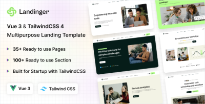 Landinger - Tailwind CSS Multipurpose Vue Landing Page Template
