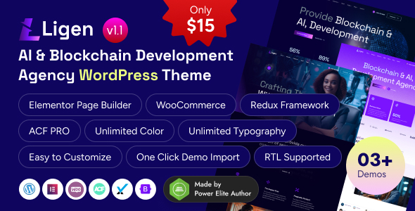Ligen - AI & Blockchain Development Agency WordPress Theme Ligen - AI & Blockchain Development Agency WordPress Theme