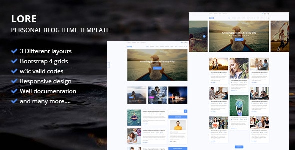 LORE - Personal Blog HTML Template LORE - Personal Blog HTML Template