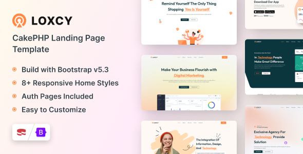 Loxcy - Landing Page CakePHP Template Loxcy - Landing Page CakePHP Template
