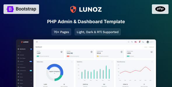 Lunoz - PHP Admin & Dashboard Template Lunoz - PHP Admin & Dashboard Template