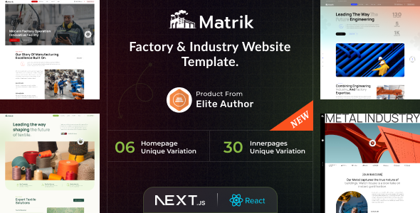 Matrik - Factory & Industry React NextJS Template Matrik - Factory & Industry React NextJS Template