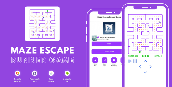 Maze Escape Runner Game with AdMob Facebook Ads Android Maze Escape Runner Game with AdMob Facebook Ads Android
