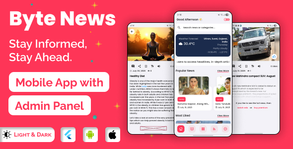 News App - ByteNews | Flutter News App for Android/iOS | Laravel Admin Panel | Admob | Premium Plans News App - ByteNews | Flutter News App for Android/iOS | Laravel Admin Panel | Admob | Premium Plans