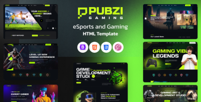 Pubzi - eSports and Gaming HTML Template