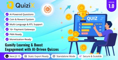QuiziX - AI Quiz & Trivia Game | Laravel + Next.js Gamified Platform