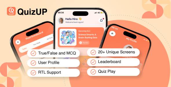 QuizUp – Flutter Quiz Application UI Template QuizUp – Flutter Quiz Application UI Template