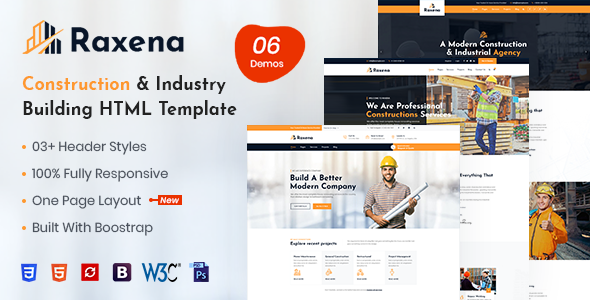 Raxena – Construction HTML Template Raxena – Construction HTML Template