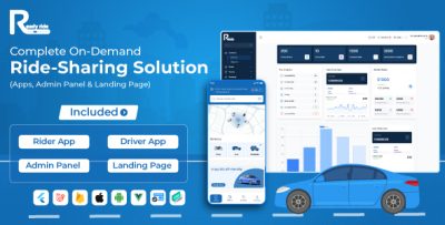 ReadyRide - Complete On-Demand Ride Sharing Rider & Driver Mobile Apps with Web Admin Panel