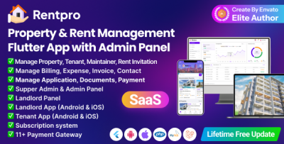 RentPro  Best Property & Rent Management Software with Laravel Admin + Flutter Mobile App