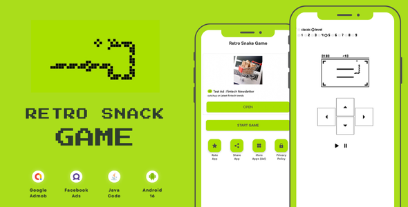 Retro Snack Game with AdMob Facebook Ads Android Retro Snack Game with AdMob Facebook Ads Android