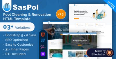 Saspol - Pool Cleaning & Renovation Bootstrap 5 Template