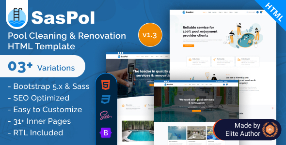 Saspol - Pool Cleaning & Renovation Bootstrap 5 Template Saspol - Pool Cleaning & Renovation Bootstrap 5 Template