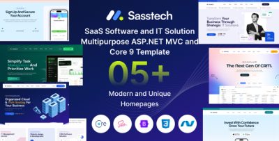 SassTech - ASP.NET Core 9 & MVC 5 SaaS Software & IT Solution Multipurpose Template