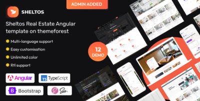 Sheltos - Real Estate Angular 20 Template