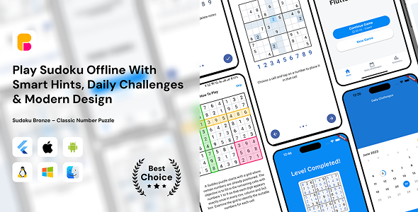 Sudoku Bronze – Classic Number Puzzle Flutter App Sudoku Bronze – Classic Number Puzzle Flutter App