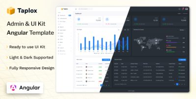 Taplox - Angular Admin Dashboard and UI Kit Template