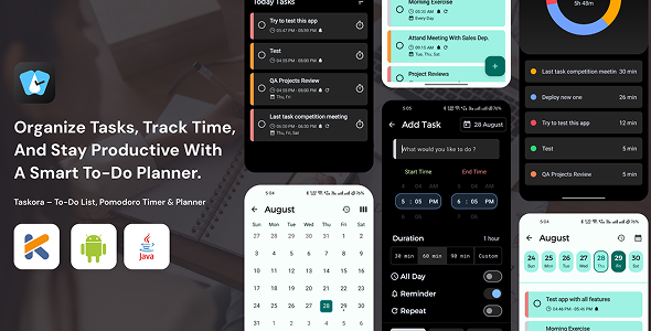 Taskora - To-Do List, Pomodoro Timer & Planner Taskora - To-Do List, Pomodoro Timer & Planner