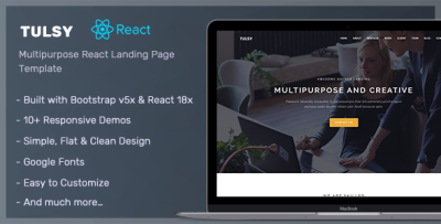 Tulsy - Multipurpose React Landing Page Template