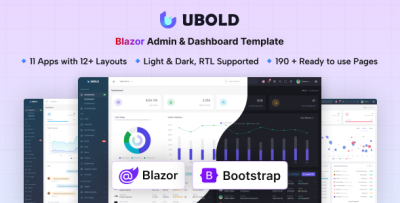 UBold - Blazor Admin & Dashboard Template