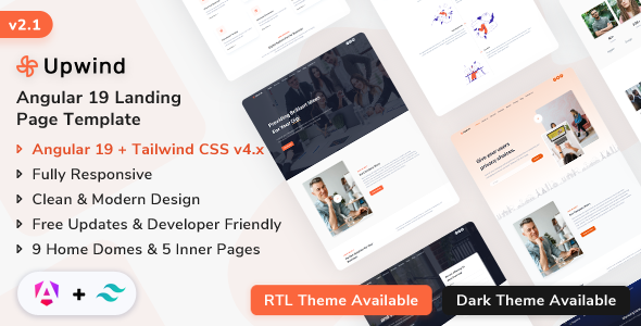 Upwind - Angular 19 Landing Template (Tailwind CSS v4 + Angular 19) Upwind - Angular 19 Landing Template (Tailwind CSS v4 + Angular 19)