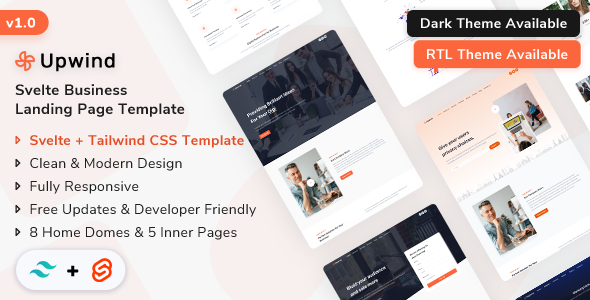 Upwind - Svelte Landing Page Template Upwind - Svelte Landing Page Template