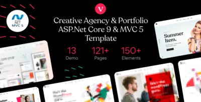 vCamp - Creative Agency & Portfolio ASP.Net Core 9 & MVC 5