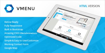 Vertical Menu - Responsive HTML Template