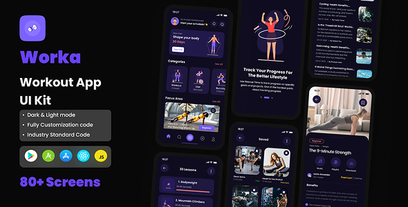 Worka - WorkOut App React Native CLI UI Kit Worka - WorkOut App React Native CLI UI Kit