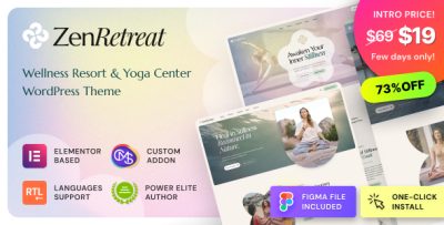 Zen Retreat - Wellness Resort, Spa & Yoga WordPress Theme