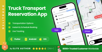 4 App Template | Truck Delivery | Logistics | Driver Assignment | FLUTTER | DeliTruck
