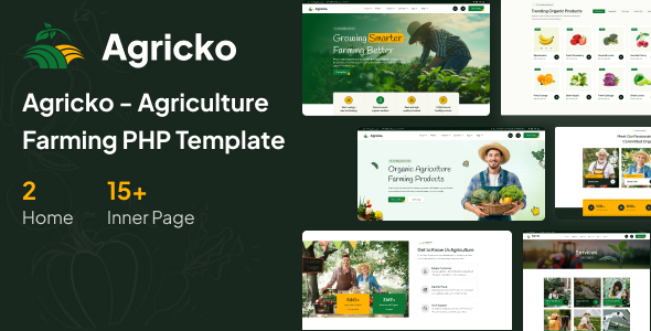 Agricko - PHP Template for Agriculture & Organic Farming Agricko - PHP Template for Agriculture & Organic Farming