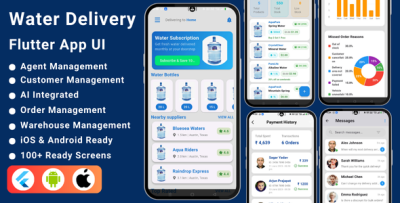 AI-Powered Water Delivery Flutter App Template | Water Management & Delivery Tracking System
