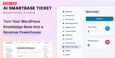 AI SmartBase Tickets - WordPress Private Support Add-On
