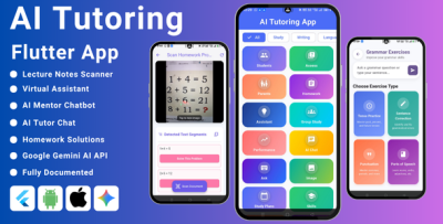 AI Tutoring Flutter App | Study Helper App | Homework Solver, Exam Preparation & Learning Assistant