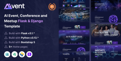 Aivent - AI Event, Conference and Meetup Flask & Django Template