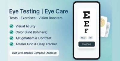 Android Eye Test & Eye Care App - Visual Acuity, Color Blind, Amsler, Exercises, Tracker