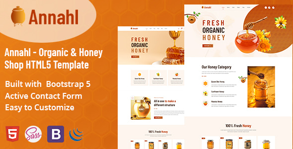 Annahl - Organic & Honey Shop HTML5 Template Annahl - Organic & Honey Shop HTML5 Template
