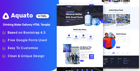Aquato - Drinking Water Delivery HTML Template Aquato - Drinking Water Delivery HTML Template