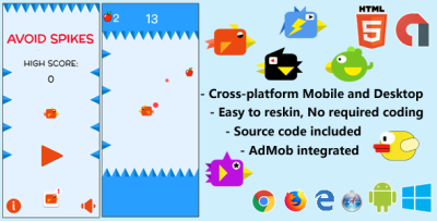 Avoid Spikes - HTML5 Game