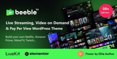 Beeble - Live Streaming, Video on Demand & Pay Per View WordPress Theme