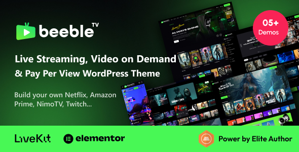 Beeble - Live Streaming, Video on Demand & Pay Per View WordPress Theme Beeble - Live Streaming, Video on Demand & Pay Per View WordPress Theme