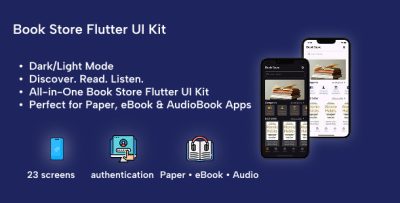 Book Store UI Kit - Flutter 3 App Design (Dark/Light Mode)