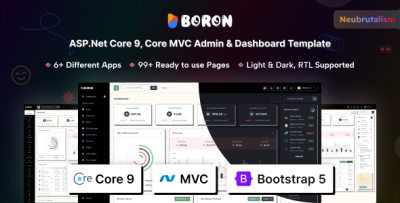 Boron - ASP.NET Core 9 & Core MVC Admin Dashboard Template