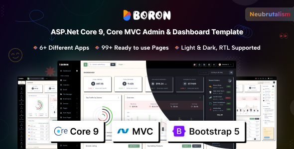 Boron - ASP.NET Core 9 & Core MVC Admin Dashboard Template Boron - ASP.NET Core 9 & Core MVC Admin Dashboard Template