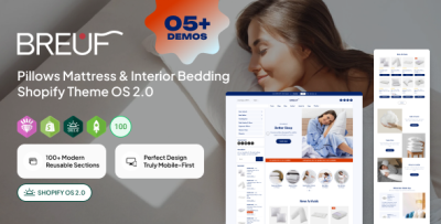 Breuf | Pillows Mattress & Interior Bedding Shopify Theme OS 2.0