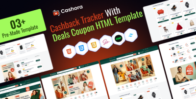 Cashora - Cashback Tracker with Deals & Coupon HTML Template