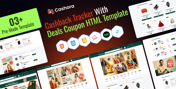 Cashora - Cashback Tracker with Deals & Coupon HTML Template Cashora - Cashback Tracker with Deals & Coupon HTML Template